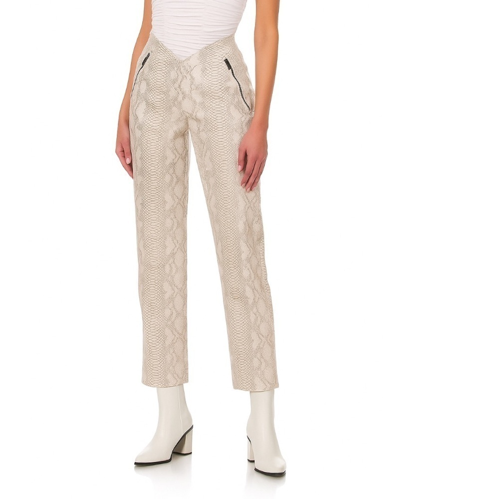New Naked Wardrobe Snake V Waist Pant Faux Leather Size L